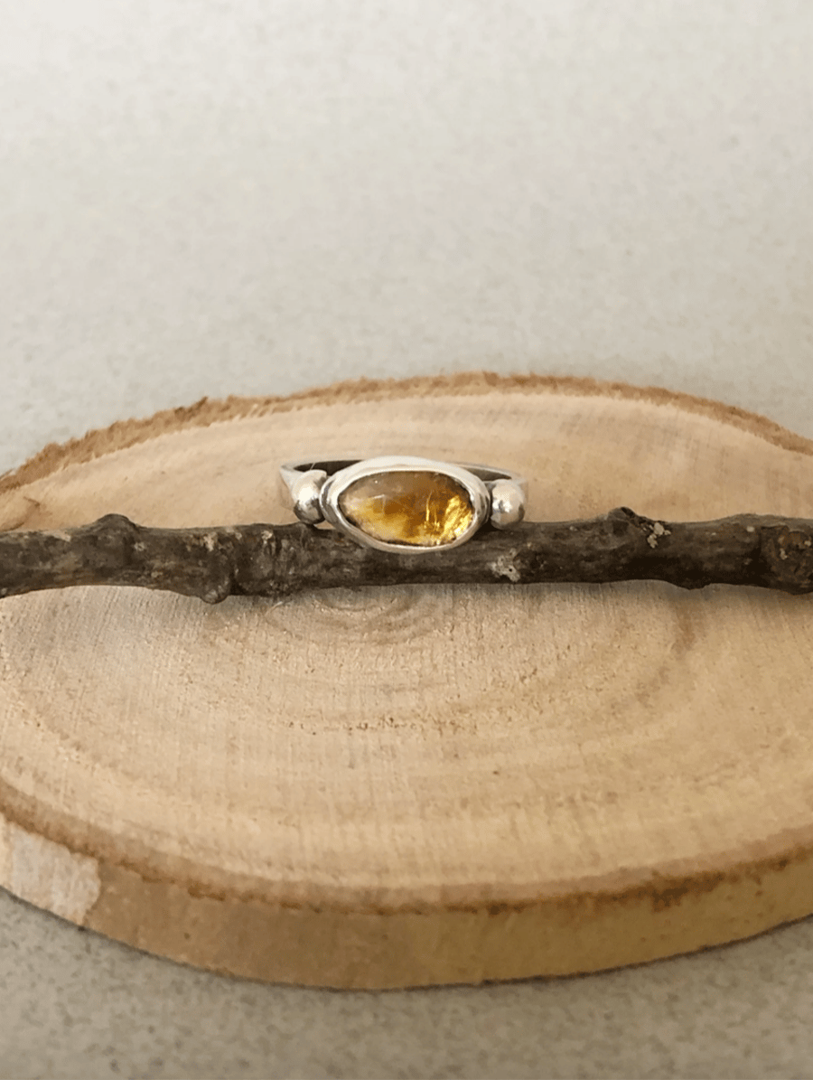 Citrine Ring - Artisan Ring - Silver Ring