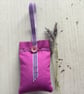 Hand Embroidered Flower Button Lavender Bag - Image 4