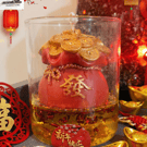 Prosperity Pouch" Handmade Lunar New Year Candle. 