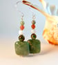 Fancy Jasper Earrings On Sterling Silver Wires - Handmade In Devon - Free UK P&P
