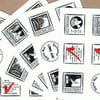 CLEARANCE Fairy tale faux postage mini-sheets - 12 artistamps, stickers, envelope seals