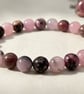 Pink Opal and Rhodonite stretch Bracelet - Image 2