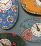 French fabric clock- mustard landscape - Image 2