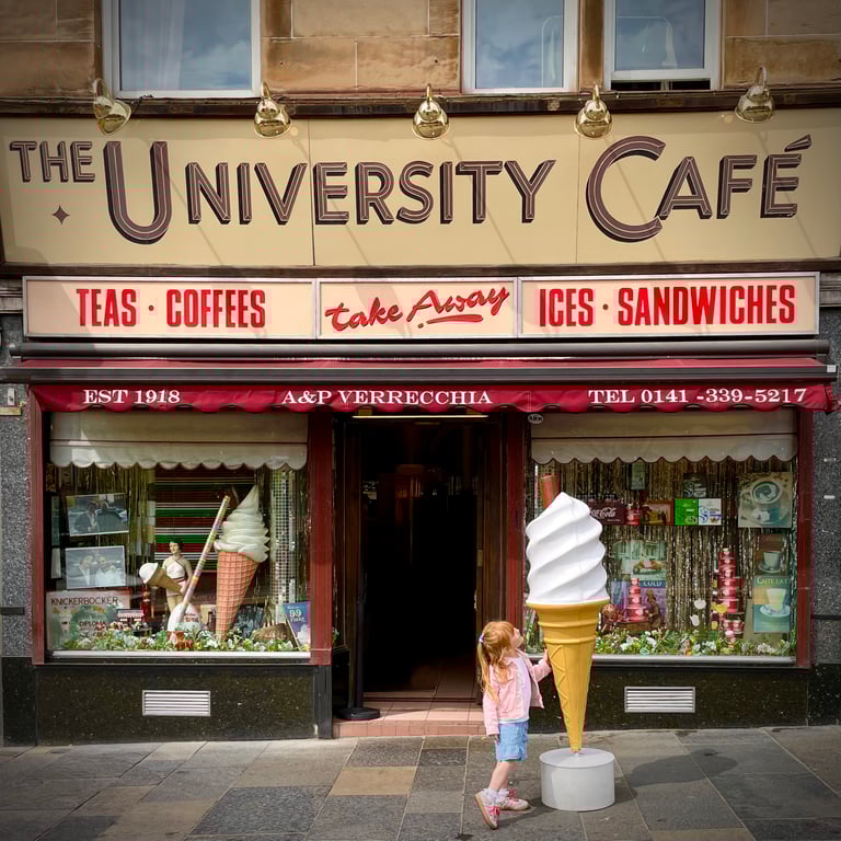 University Cafe Glasgow Signed Mounted Print FREE DELIVERY