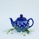 Snowdrop Teapot with wording - Hand Painted -SALE