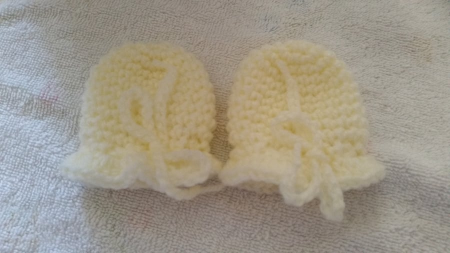 Hand Crochet Baby Scratch Mitts