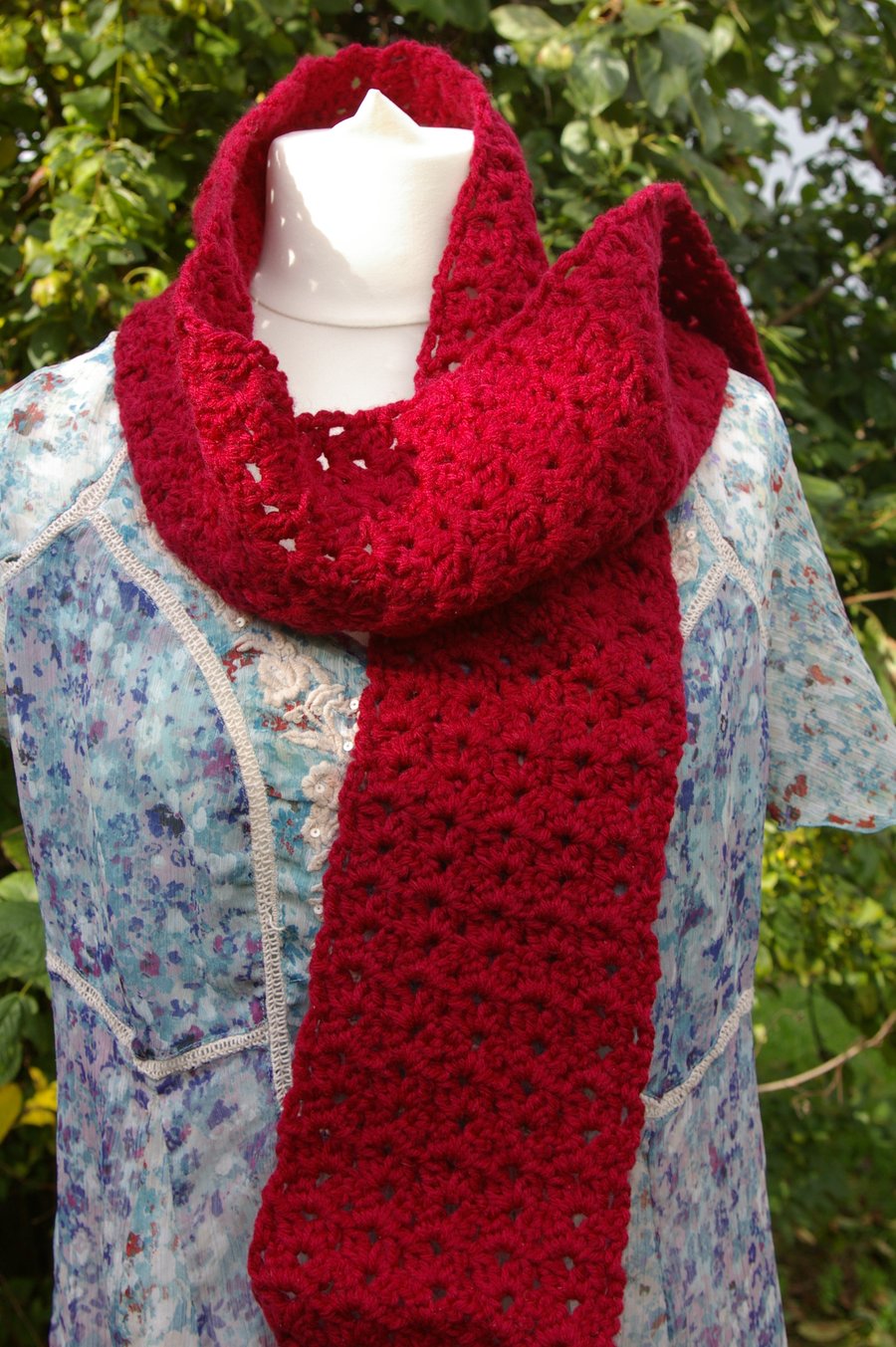Scarf - Crocheted Deep Plum scarf