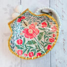 Scallop Shell Trinket Dish in a Vintage Floral Design with Bee