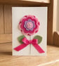 Handmade 3d felt flower greeting card, kids greeting card