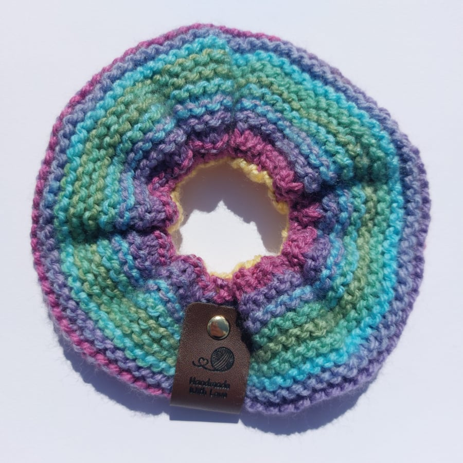 Rainbow Burst M Scrunchie Hair Tie multi coloured bobble 