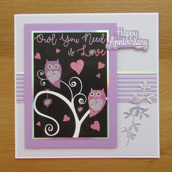 Owl You Need Is Love - Anniversary Card - 19x19cm