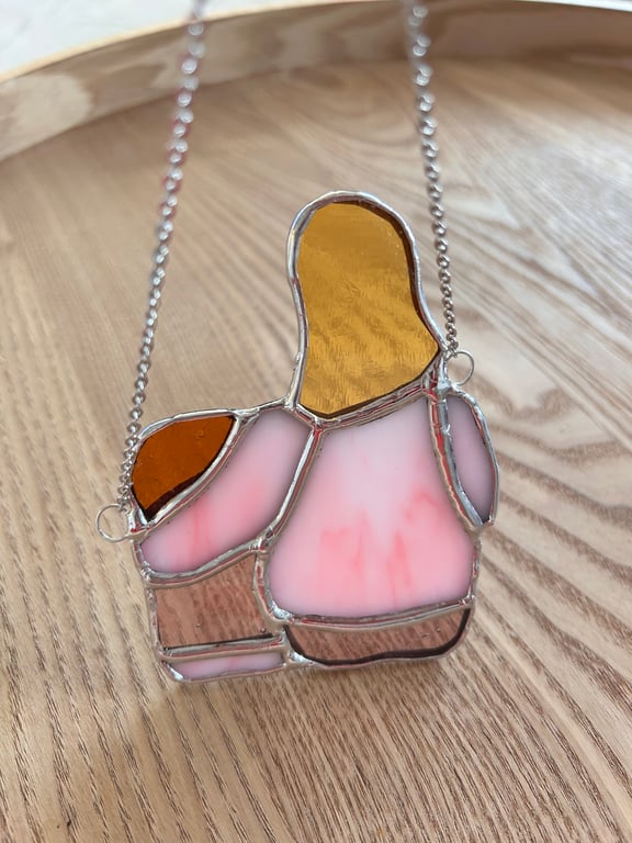 Mother & Child Hug in stained glass