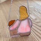 Mother & Child Hug in stained glass