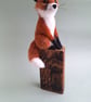 Coral - Sitting Fox on Whisky Stave - Image 2