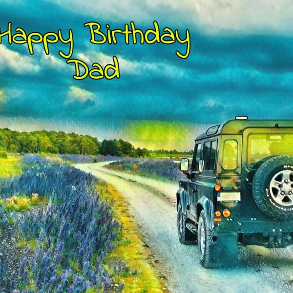 Happy Birthday Dad Card Off Road Vehicle A5 
