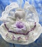 Handmade Lace Christmas Angel Decoration White Lilac Silver No.4