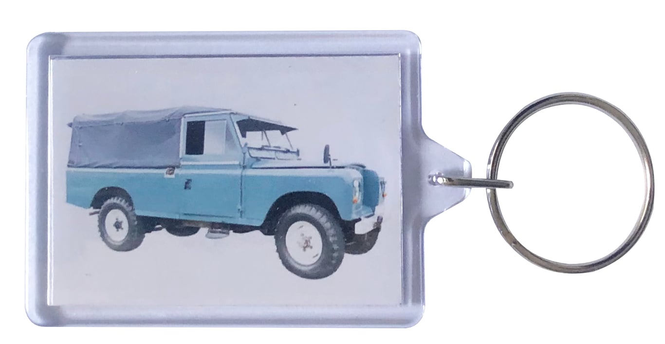 Land Rover Series 3 LWB 1971 - Keyring with 50x35mm Insert - 4x4 Enthusiast