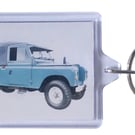 Land Rover Series 3 LWB 1971 - Keyring with 50x35mm Insert - 4x4 Enthusiast