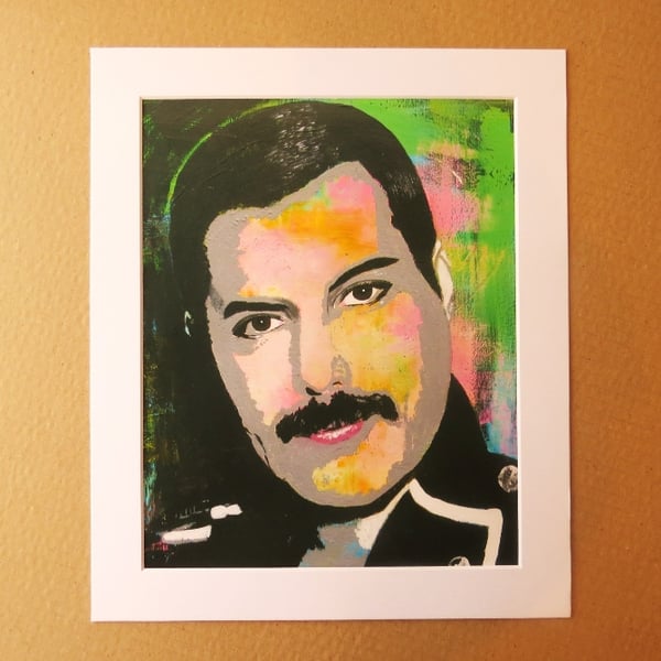 FREDDIE MERCURY - ABSTRACT ART PRINT WITH MOUNT
