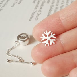 snowflake tie tack in sterling silver 