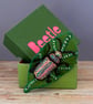 Needle-felt and Embroidery Beetle on a Leaf - Image 3