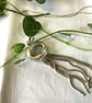 Handcrafted Silver Jellyfish Pendant with Blue-green-Grey Seaham Sea Glass  - Image 7