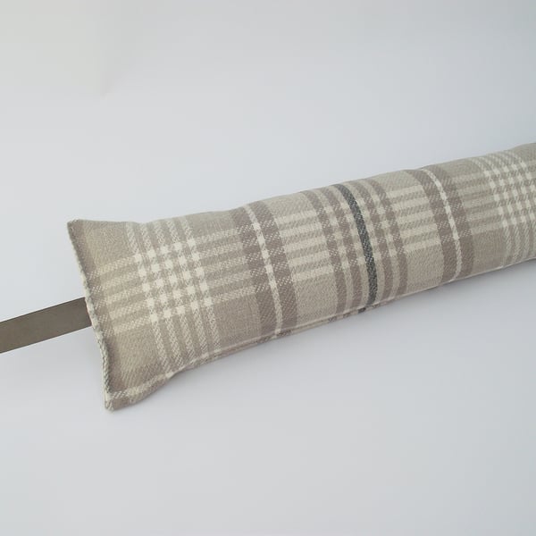 Versatile Stirling Check Fabric Draught Excluder 1.9kg heavyweight