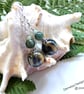 Burmese Jadeite & Natural Untreated Tiger's Eye Earrings 925 silver  - Image 3