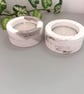 Brown & White Patterned Tea light Holder - Marbled or Swirl Finish