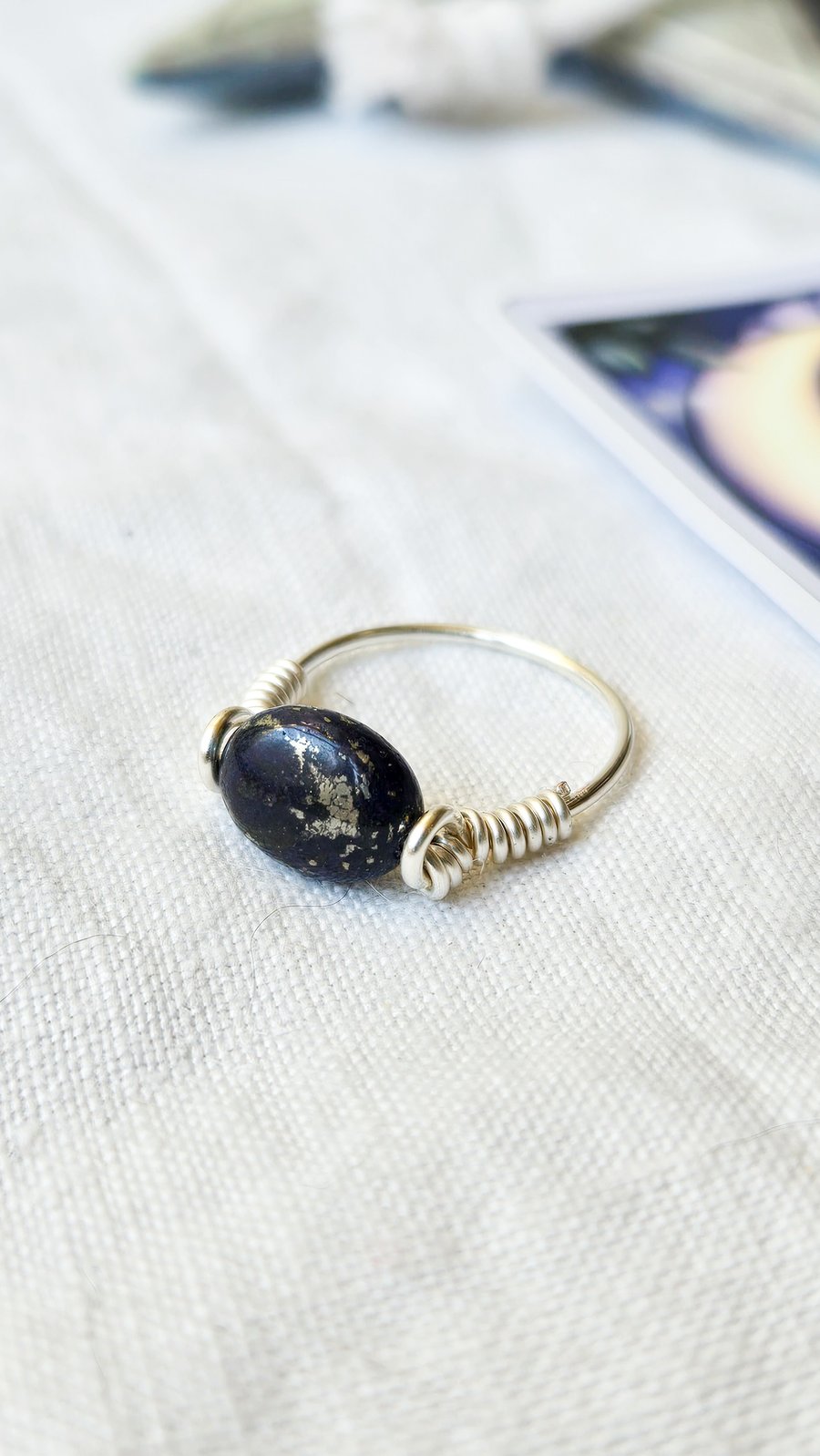 Wire Wrap Ring with Bead Ends Sterling Silver Wire Wrap Ring with Bead Ends Sterling Silver