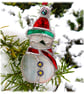 SOLD 241206 Snowman Christmas Tree Stained Glass Xmas decoration - Image 6