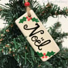 Chunky ceramic NOEL Christmas tag