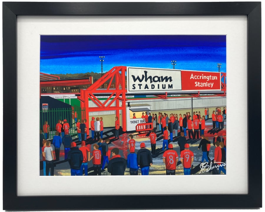 Accrington. Framed & Unframed Art Print. Stanley Football Club FC, Stadium Gift