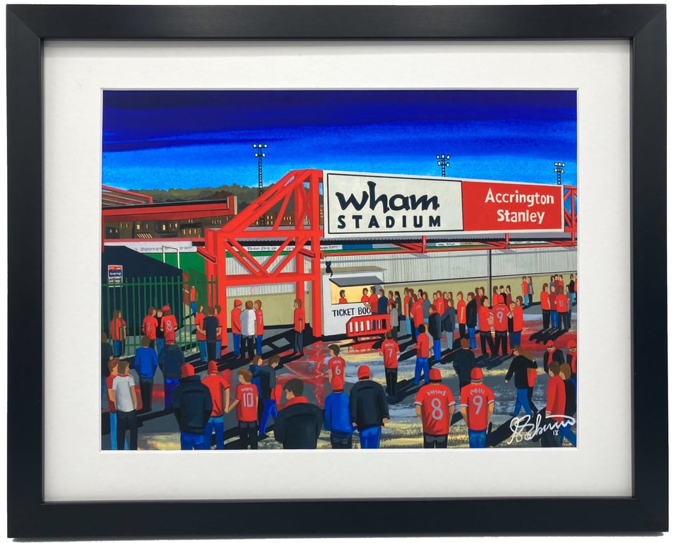 Accrington. Framed & Unframed Art Print. Stanley Football Club FC, Stadium Gift