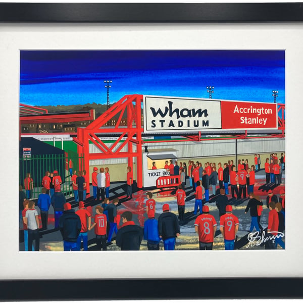 Accrington. Framed & Unframed Art Print. Stanley Football Club FC, Stadium Gift