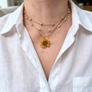 Handmade Corn Marigold Ajustable Necklace