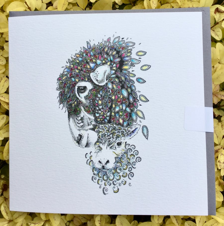 Ewe and Lamb Greeting card 