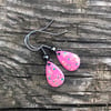 ‘Pansy’ Enamel Teardrop Earrings. Sterling silver upgrade available. 