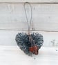 Little Rustic Hanging Wire Heart Love Gift - Image 2