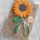 Crochet Sunflower bookmark, Sunflower bookmarks, Teacher's gift, Gift for Her