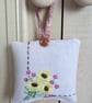 SALE Vintage Embroidered Floral Lavender Bag - Image 4