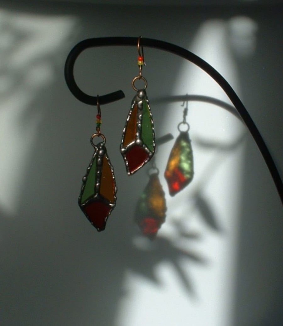 Autumn Colours Stained Glass Earrings