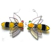  Bee Suncatcher Stained Glass Bumble Queen 030 031