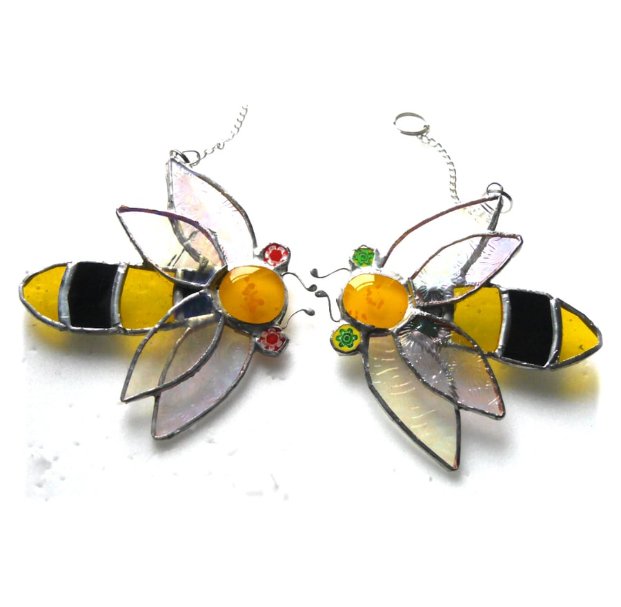  Bee Suncatcher Stained Glass Bumble Queen 