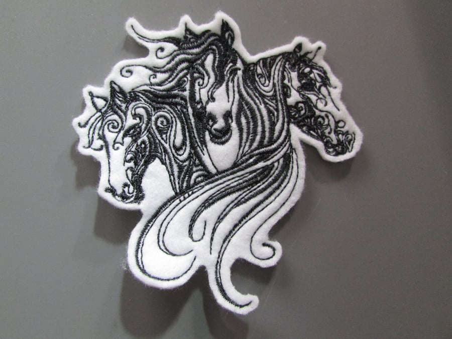 Horse Embroidered Sew on Applique Patch