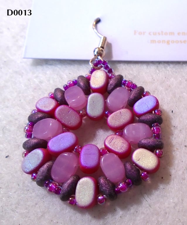 Hexagonal bead earrings (customisable)