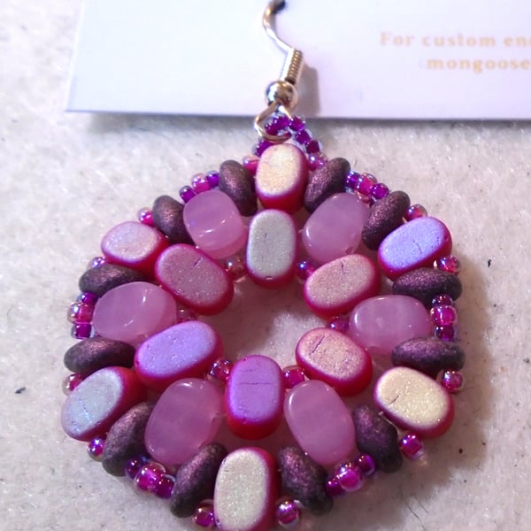 Hexagonal bead earrings (customisable)