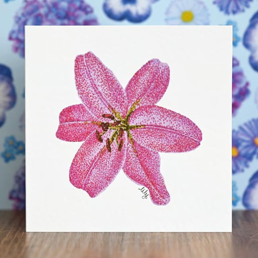 Lily Blank Floral Card