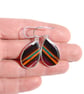 Cornish surfite earrings - dark red with orange - Image 2