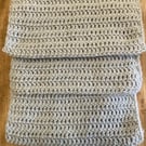 Grey Crochet Scarf in recycled yarn